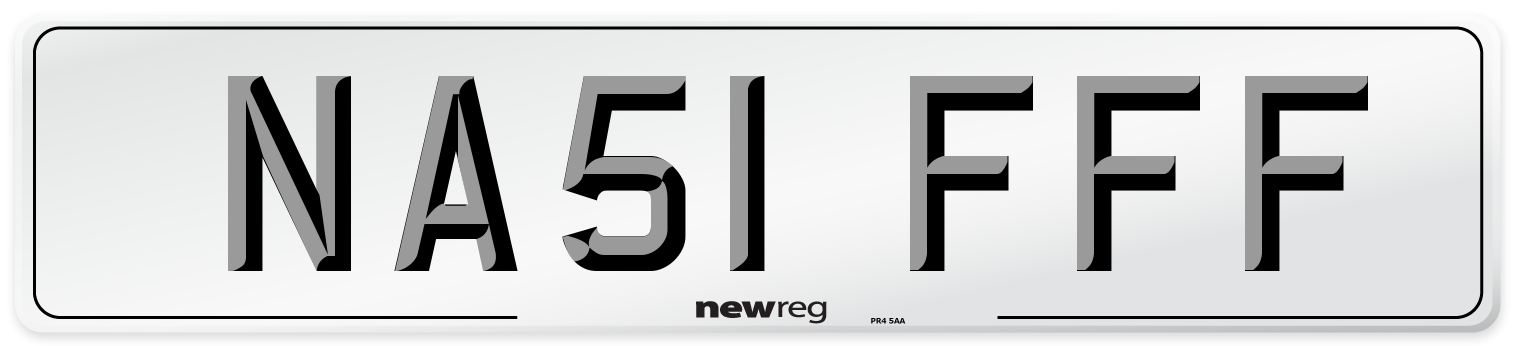 NA51 FFF Number Plate from New Reg